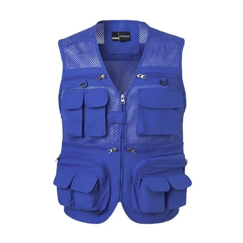 2023 Summer and Overalls Vest Outdoor Multi-Pocket Fishing Mesh Loose Casual Vest N775P52 - Image 3