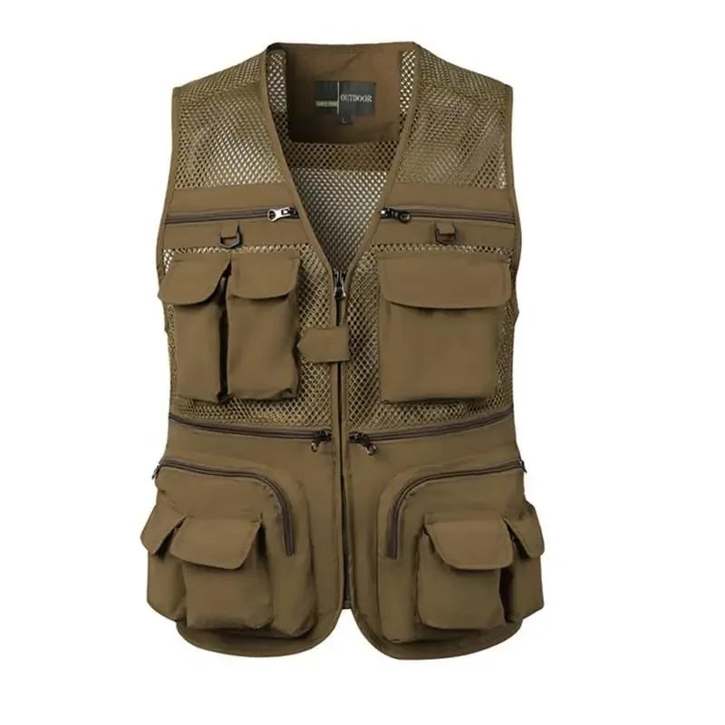 2023 Summer and Overalls Vest Outdoor Multi-Pocket Fishing Mesh Loose Casual Vest N775P52 - Image 2