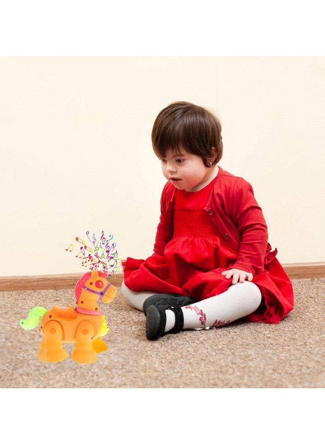 في جراسب لعبة المهر الصغير المتحرك اللطيفة الملونة من VGRASSP للأطفال والصغار مع أضواء جميلة وموسيقى ديناميكية مع صوت صهيل - (الحجم - 17.5 × 8 × 16 سم) - اللون حسب المخزون - Image 2