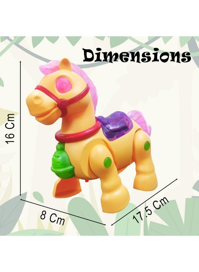 في جراسب لعبة المهر الصغير المتحرك اللطيفة الملونة من VGRASSP للأطفال والصغار مع أضواء جميلة وموسيقى ديناميكية مع صوت صهيل - (الحجم - 17.5 × 8 × 16 سم) - اللون حسب المخزون - Image 3