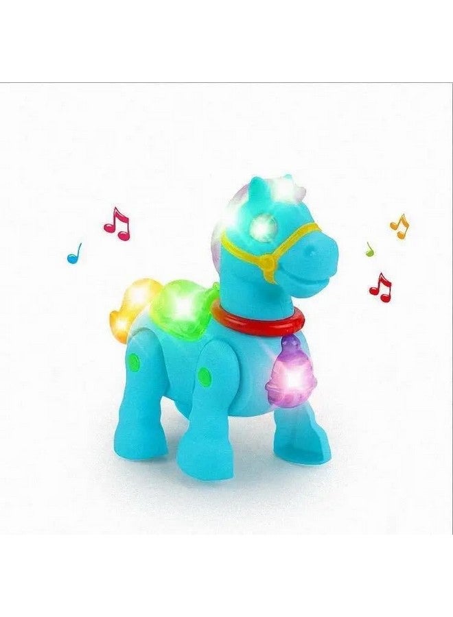 في جراسب لعبة المهر الصغير المتحرك اللطيفة الملونة من VGRASSP للأطفال والصغار مع أضواء جميلة وموسيقى ديناميكية مع صوت صهيل - (الحجم - 17.5 × 8 × 16 سم) - اللون حسب المخزون - Image 4