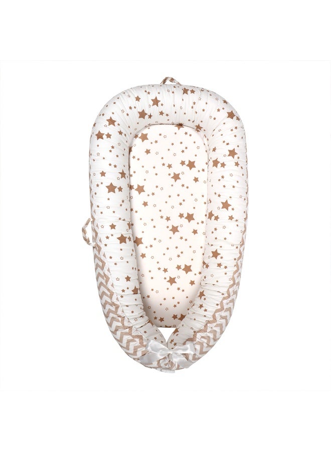 ILovhaprty Star Pattern Baby Lounger for Newborns – Portable Removable and Washable Crib-in-Crib Soft Breathable Infant Nest for Co-Sleeping Tummy Time for 0–12 Months - Image 4