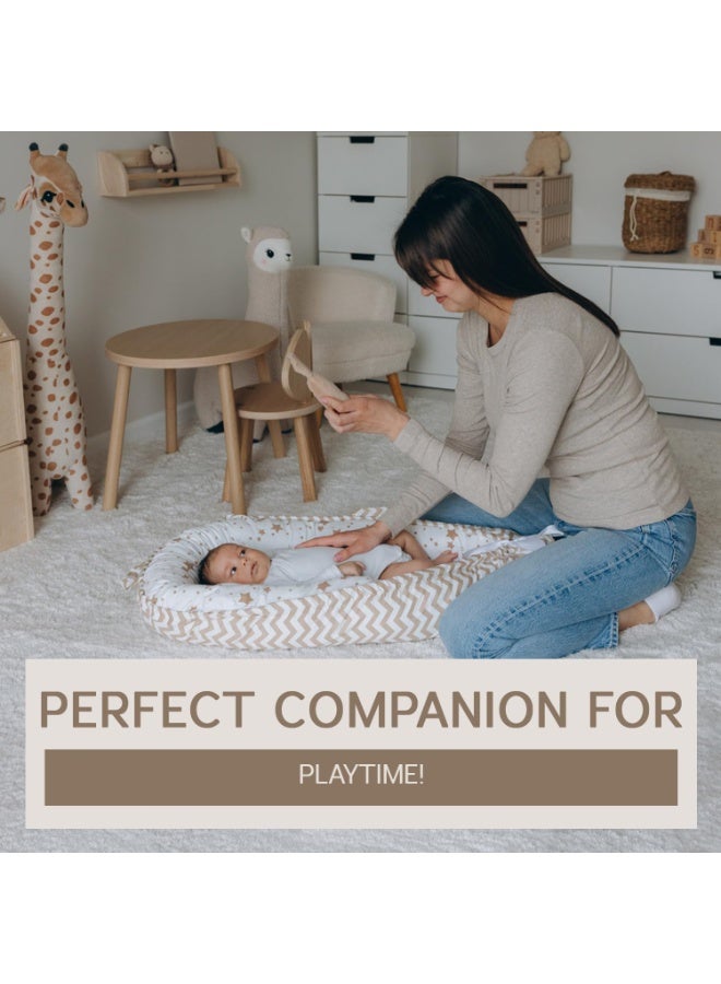 ILovhaprty Star Pattern Baby Lounger for Newborns – Portable Removable and Washable Crib-in-Crib Soft Breathable Infant Nest for Co-Sleeping Tummy Time for 0–12 Months - Image 3