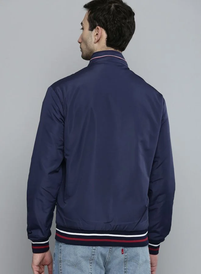 ذا انديان كراج كو The Indian Garage Co Men Slim Fit Solid High Neck Long Sleeves Jacket