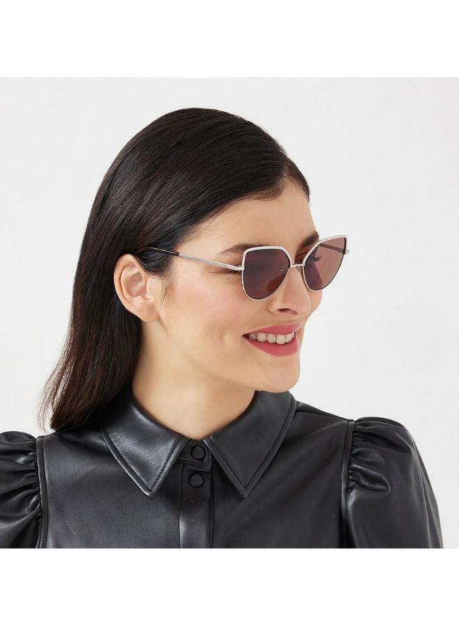 BlackOut SLEEK,Women Sunglasses, Cat Eye Sunglasses, UV Protection: UV400 (Gold,Brown) - Image 5