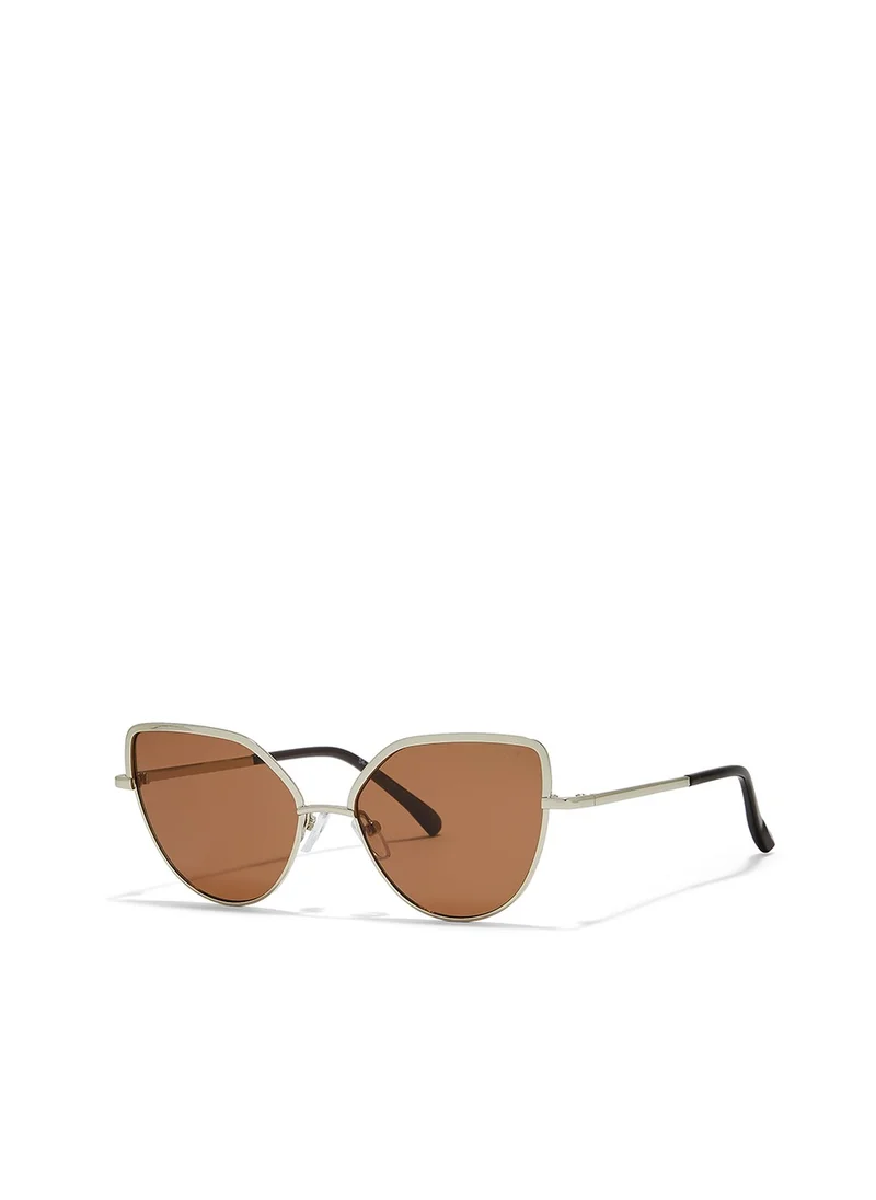 Blackout BlackOut SLEEK,Women Sunglasses, Cat Eye Sunglasses, UV Protection: UV400 (Gold,Brown)
