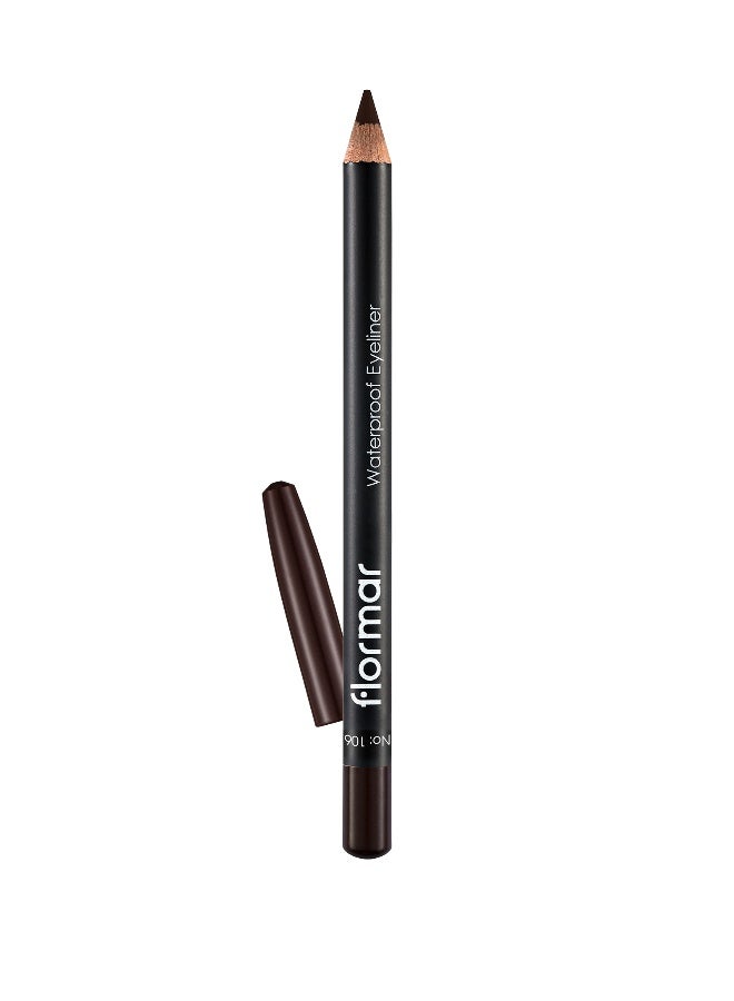 flormar Waterproof Eyeliner – 106 Dark Chestnut – Waterproof Pencil Eyeliner, Precise Tip, Long-Wear Smooth Application Chestnut - Image 1