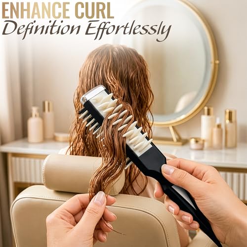 ZOKLU Curl Defining Brush - Curl Comb Defining with Double-Sided Hair Teasing Brush for Volume & Styling with Less Pulling - Designed for Controlled Styling, Shaping, Texture & Shine on Wet & Dry Hair Use - Image 5