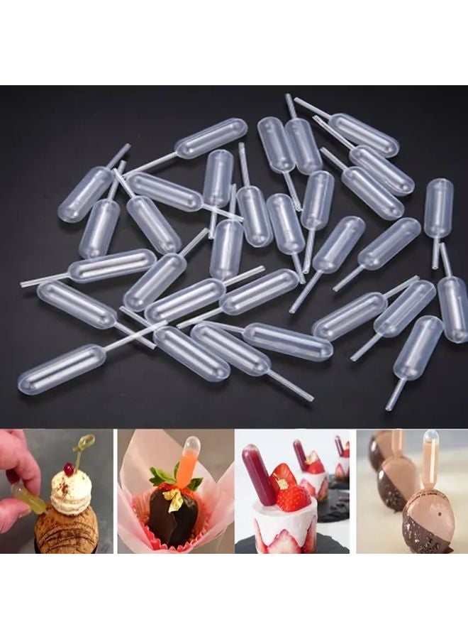 50pcs Disposable Plastic Transfer Pipettes 1 35oz Precise Squeeze Dropper For Cake Decorating Desserts Chocolate Strawberries - Image 1