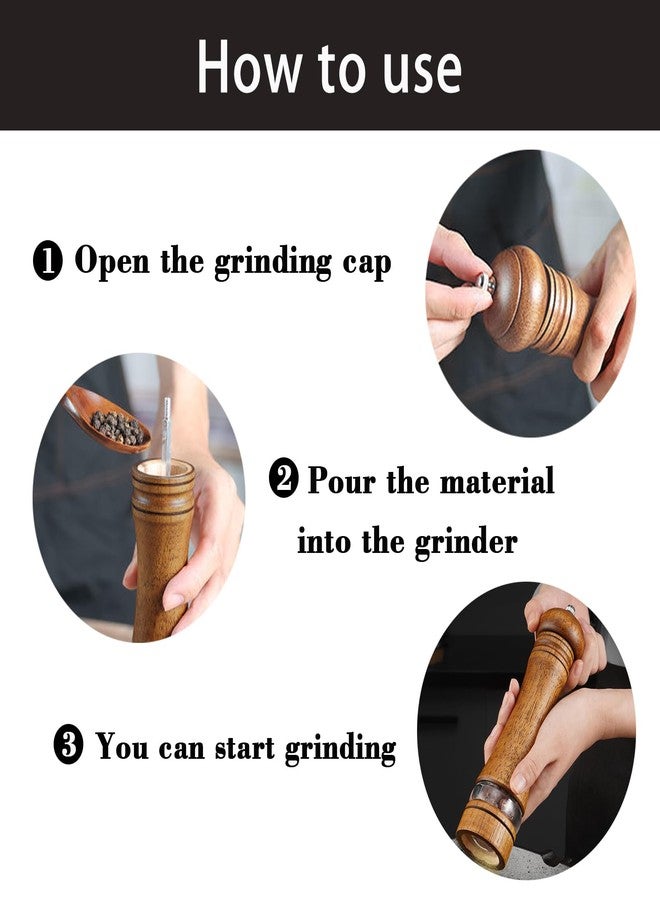 Nedyfix 2Pcs Salt and Pepper Grinder, with Acrylic Visible Window Ceramic Grinding Manual Grinder - Image 3