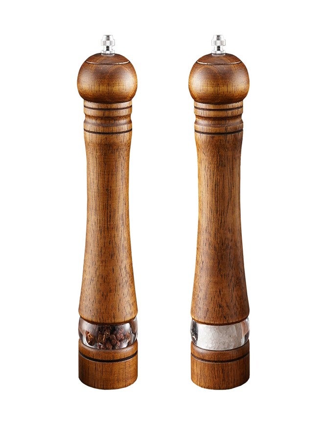 Nedyfix 2Pcs Salt and Pepper Grinder, with Acrylic Visible Window Ceramic Grinding Manual Grinder - Image 1