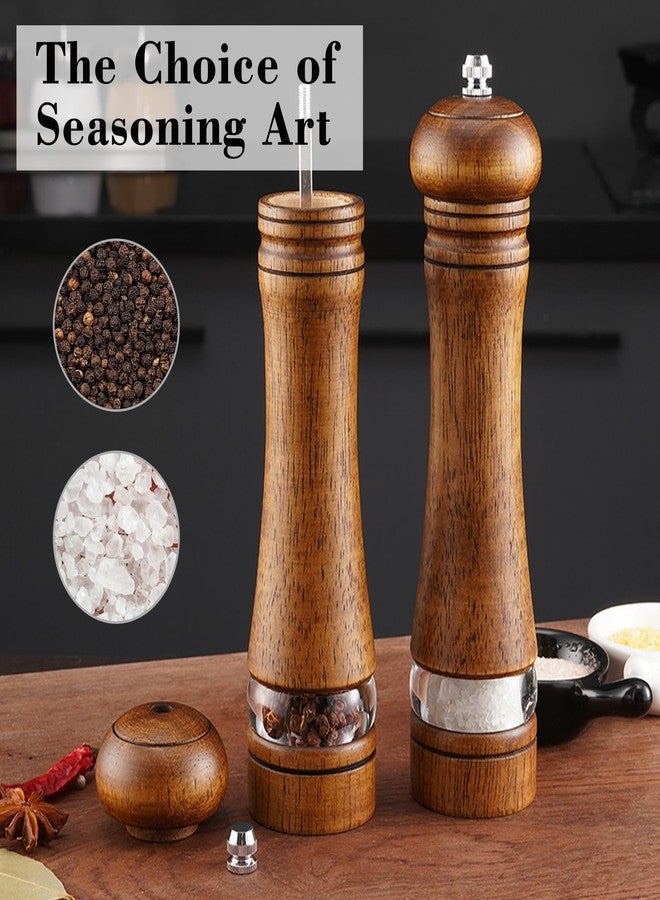 Nedyfix 2Pcs Salt and Pepper Grinder, with Acrylic Visible Window Ceramic Grinding Manual Grinder - Image 5