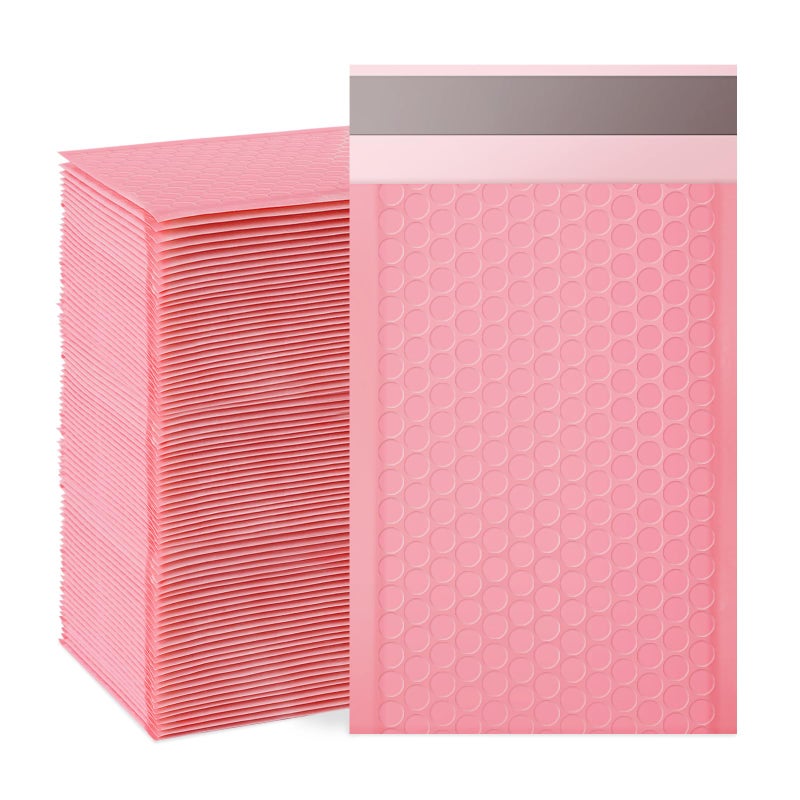 Dasen Bubble Mailers, 4x7 Inch Padded Bubble Mailers Pack of 100 Bubble Envelopes Opaque Self Seal Adhesive Waterproof Bags for Shipping and Packaging (Pink, 4x7-100Pc) - Image 1