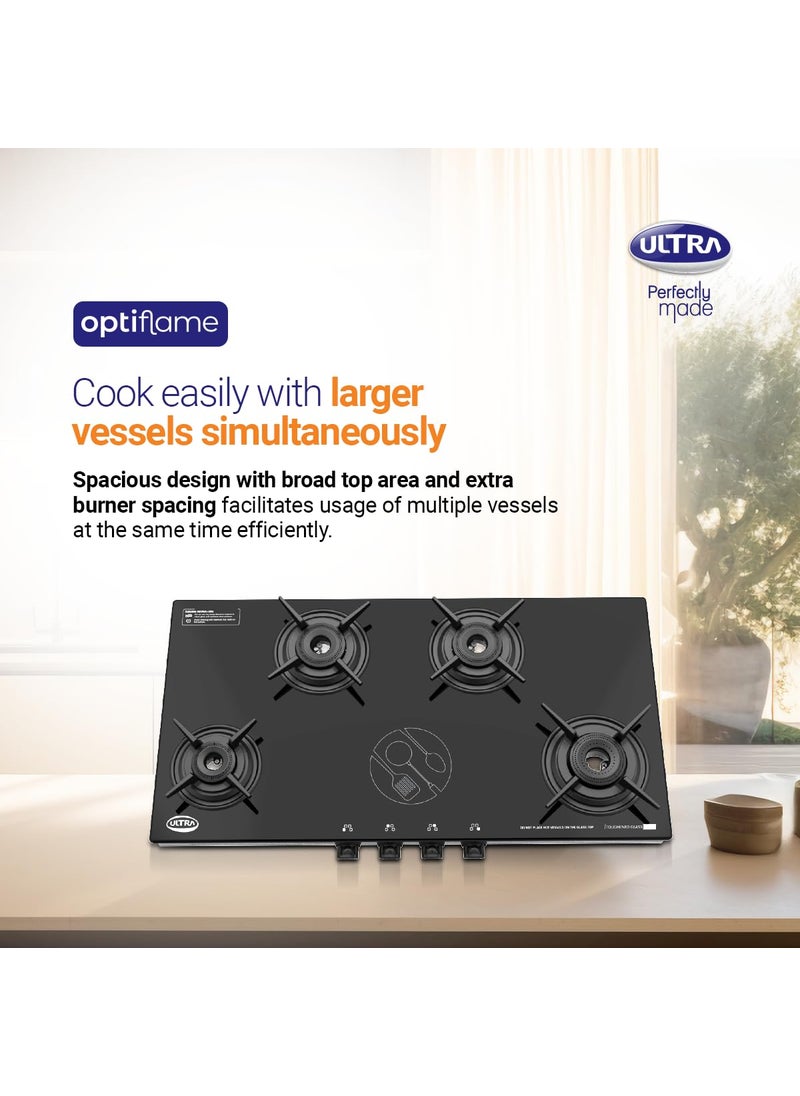 Ultra - Ultra Optiflame 70 Efficient Glass Top Gas Stove 2 Forged Brass Burners10Years Warranty onBurnersManual Ignition ISICertifiedUnique PansupportBurner Locking For Easy CleaningSpacious Design - Image 1