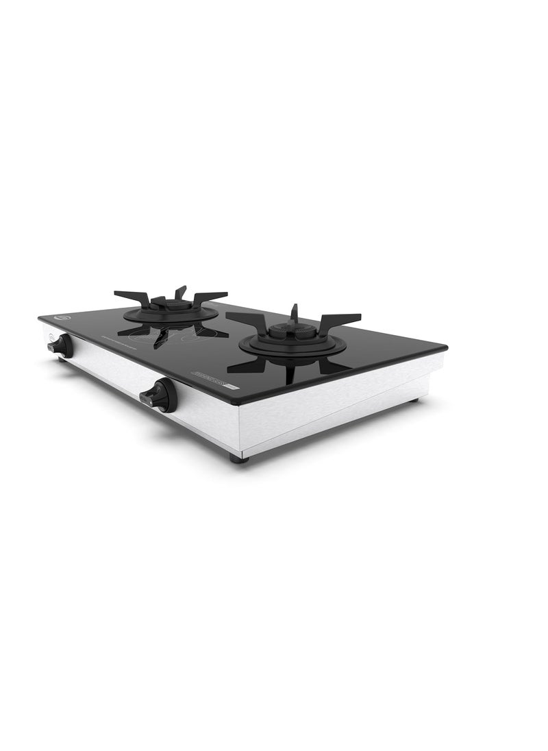 Ultra - Ultra Optiflame 70 Efficient Glass Top Gas Stove 2 Forged Brass Burners10Years Warranty onBurnersManual Ignition ISICertifiedUnique PansupportBurner Locking For Easy CleaningSpacious Design - Image 1