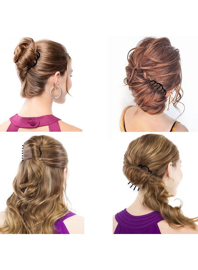 La Jolie Jasmin 6 Piece Metal Hair Side Combs Hair Fork Clip Teeth Hair Pin Stick for Updo Bun, U Shape for Vintage Hairstyle Hair Accessories(4 teeth, 7 teeth) - Image 5