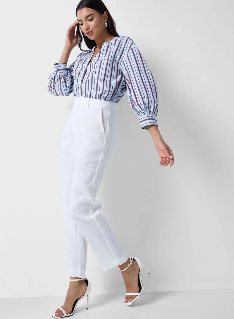 TOMMY HILFIGER Striped Button Detail Top