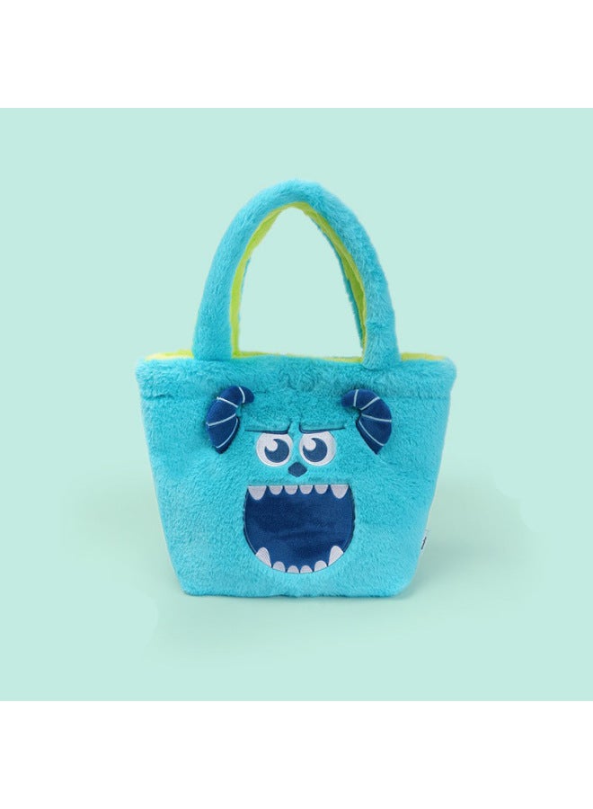 Genuine Disney Sullivan Big Eye Flip Tote Bag Double Bread Large Capacity Plush Schoolbag Tote-Color:31*12* 22cm Sullivan Big Eyes Flip Tote Bag-Height:See Color - Image 3