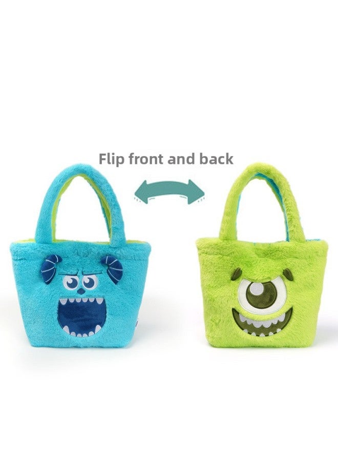 Genuine Disney Sullivan Big Eye Flip Tote Bag Double Bread Large Capacity Plush Schoolbag Tote-Color:31*12* 22cm Sullivan Big Eyes Flip Tote Bag-Height:See Color - Image 2
