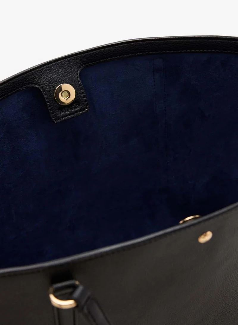 Mango 99-NEGRO Shopper Bag With Double Handle for Women | Best Price UAE