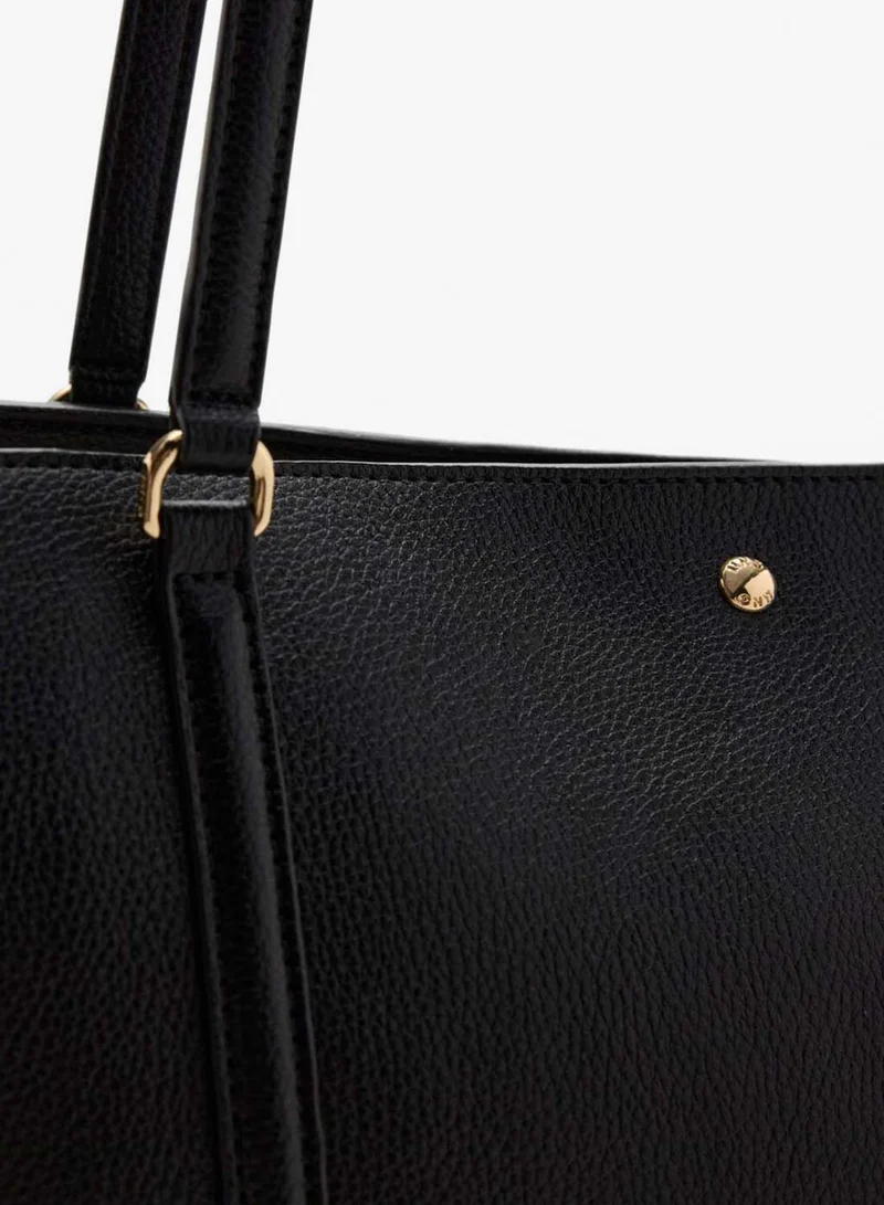 Mango 99-NEGRO Shopper Bag With Double Handle for Women | Best Price UAE