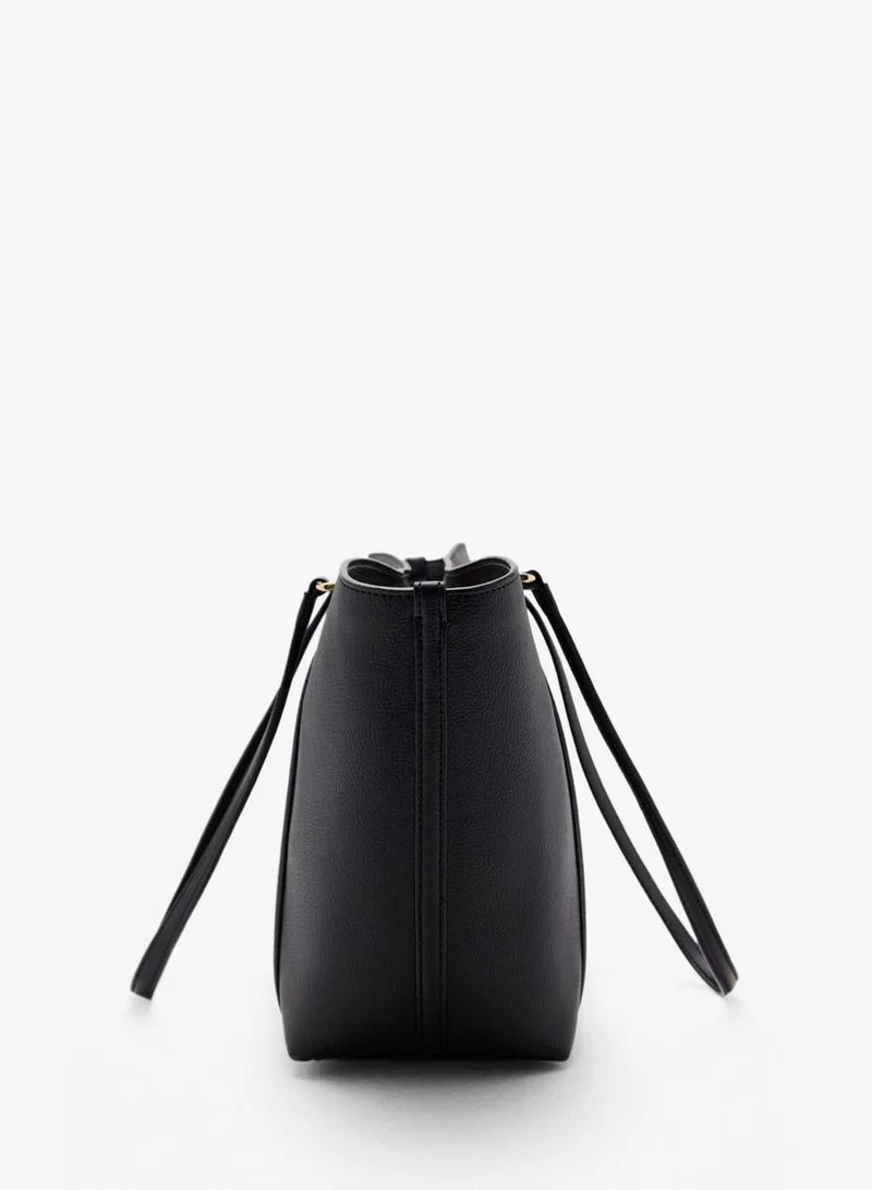 Mango 99-NEGRO Shopper Bag With Double Handle for Women | Best Price UAE