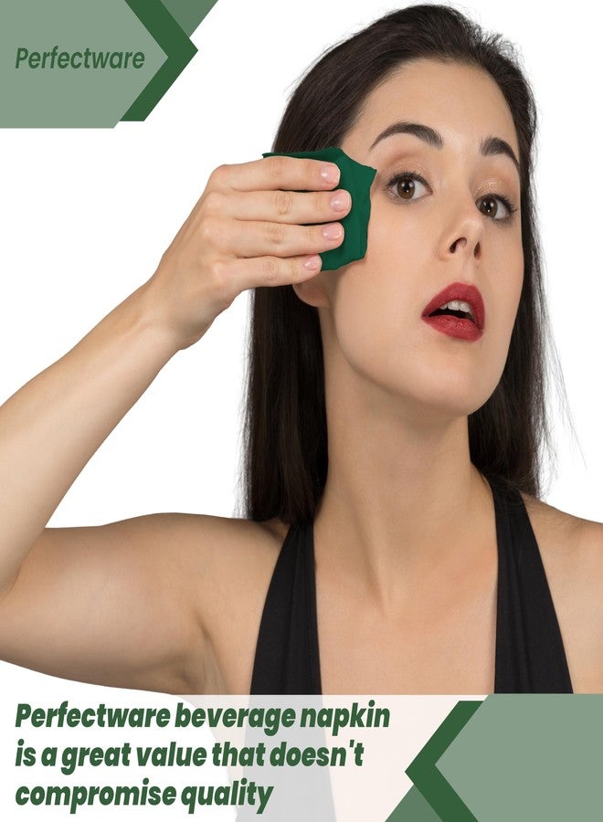 Perfectware 2 Ply Hunter Green Beverage Napkins- Pack of 250ct - Image 4