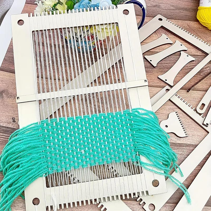 CLITHS 13 Pcs Rectangle Weaving Loom Kit for DIY Yarn Crafts Hand Knitting Tapestry Frame Art Set for Beginners Adults Kids Wool Wall Hanging Tools - Image 3