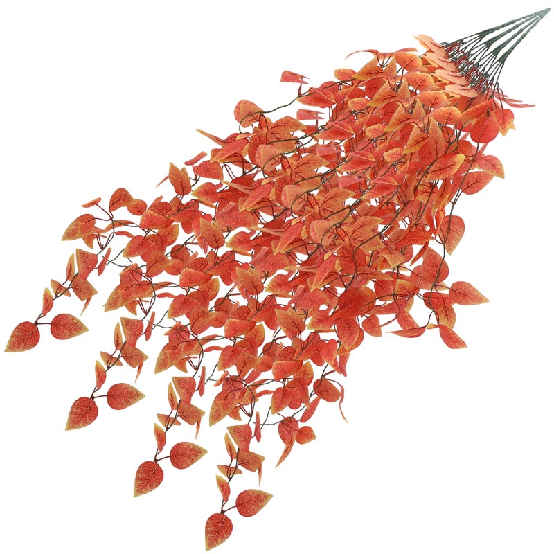 Faux Plants Indoor: 4pcs Red Lifelike Low-Maintenance Hanging Plant - Adjustable Length Cascading Artificial Greenery for Home Bedroom Office Decor - Image 1