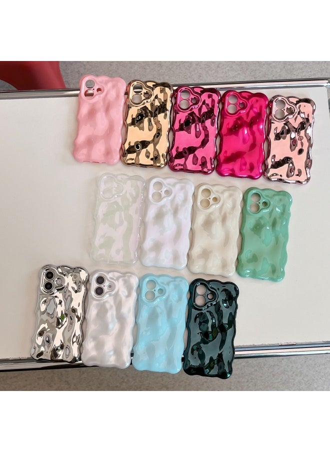 Generic - Niche High-grade Electroplated Shell For IPhone16pro Max Mobile Phone Shell Apple 15 14/13 Creative-Color:Qf Wave Bubble Rose Red-Applicable Models:15pro Max (without Packaging) - Image 1