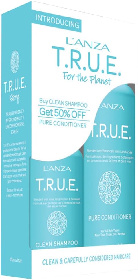 مجموعة هدايا لآنزا TRUE شامبو نظيف 56 جرام بلسم نقي 236 مل