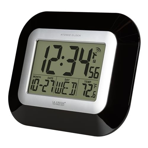 La Crosse Technology Atomic Wall/Table Clock, 7.2-inch H x 8.95-inch W x 1.2-inch D (WT-8005U-B) - Image 2