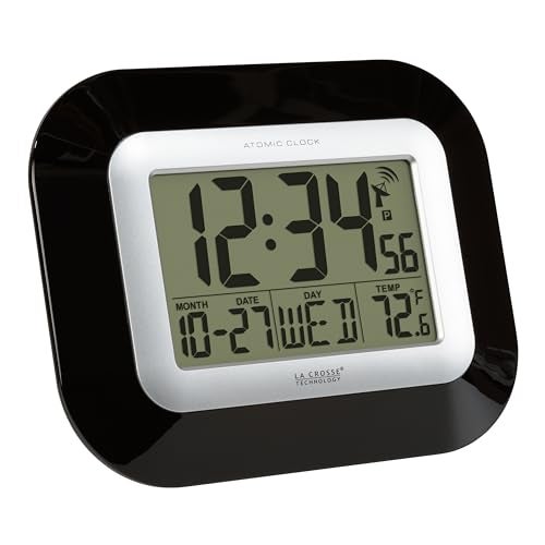 La Crosse Technology Atomic Wall/Table Clock, 7.2-inch H x 8.95-inch W x 1.2-inch D (WT-8005U-B) - Image 3
