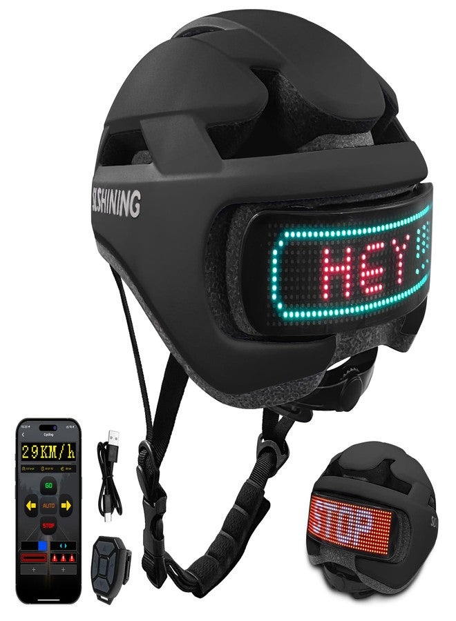 JDBMAOYE Bike Helmet,Bike Helmet Adult Men with Smart Display,Mountain Bike Helmet with App/Remote Control,Bicycle Helmet with Turn Signals,Speedometer,Programmable Graphics - Image 1