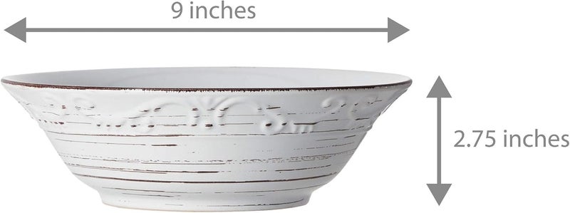 Copco Pfaltzgraff Trellis Serve Bowl, 9", White - Image 2