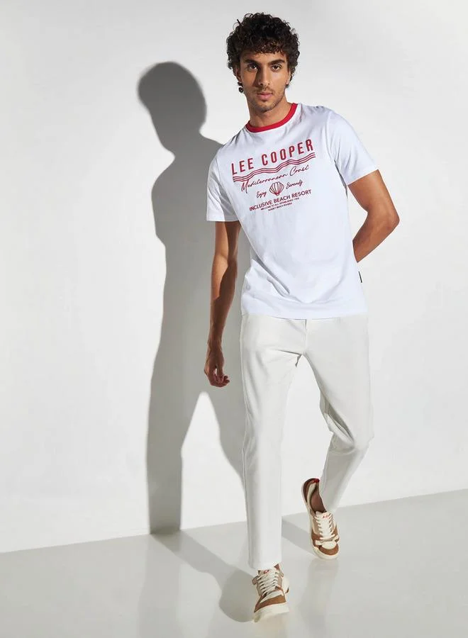 لي كوبر تيشيرت بياقة ضيقة وطبعات من لي كوبر