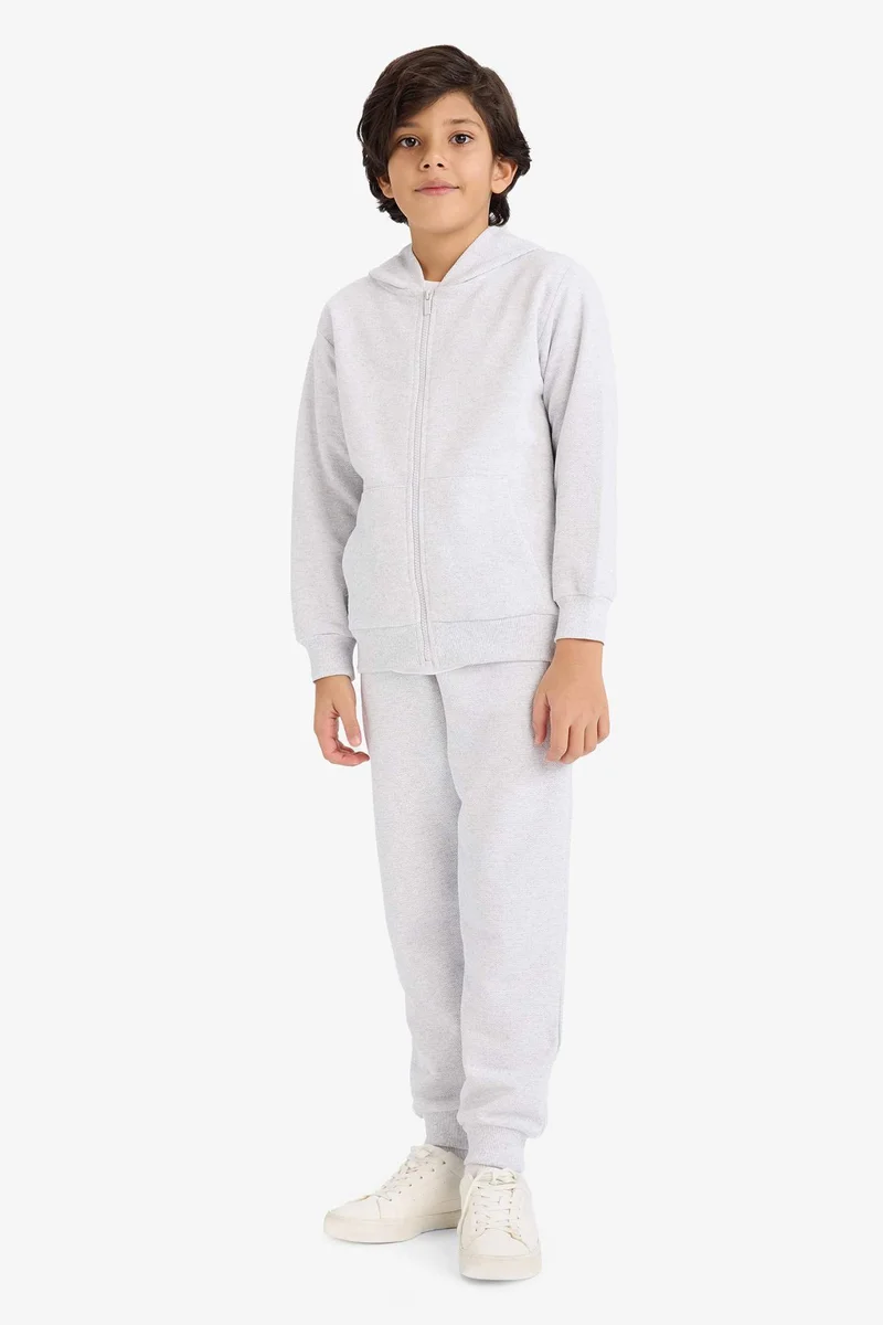 ديفاكتو Boy Regular Fit Pique Zip-Up Hoodie