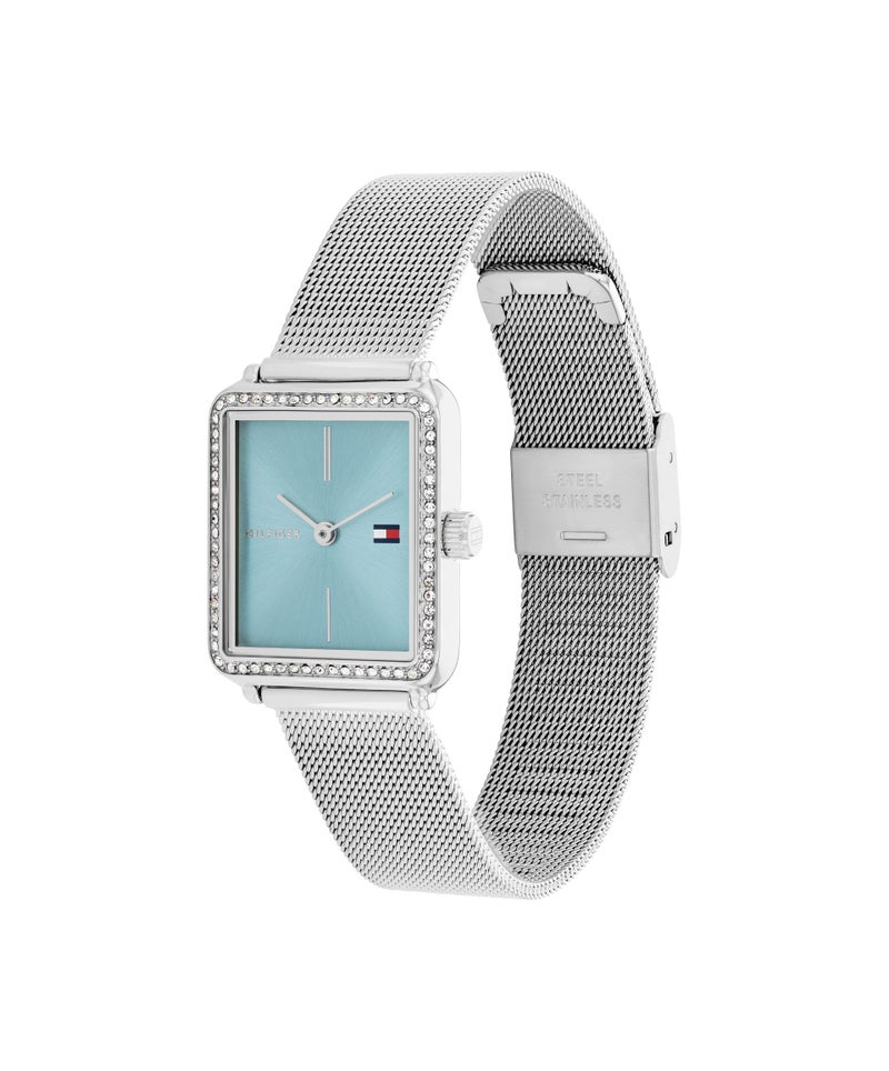 TOMMY HILFIGER Rectangle Analog Women'S Stainless Steel And Crystals Case  Watch - Image 1