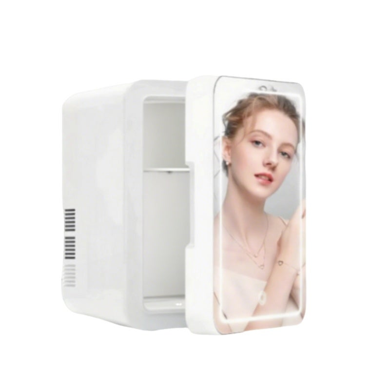 Portable Skincare Fridge: 4 Liter 6 Can Capacity, Lightweight 2kg for Easy Portability, Compact 24*22*17cm - Sleek White Design, Cooler Warmer Function for Bedroom, Office, Car Use - Image 1