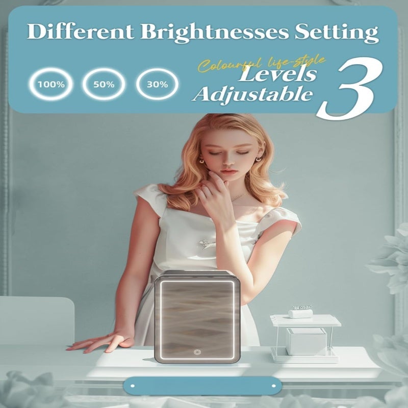 Portable Skincare Fridge: 4 Liter 6 Can Capacity, Lightweight 2kg for Easy Portability, Compact 24*22*17cm - Sleek White Design, Cooler Warmer Function for Bedroom, Office, Car Use - Image 5
