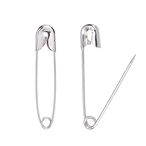 DIY Crafts PACK OF 50X Pcs, Silver, Silvery Steel Safety Pins Durable, Rust-Resistant Nickel (PACK OF 50X Pcs, Silver) - Image 2