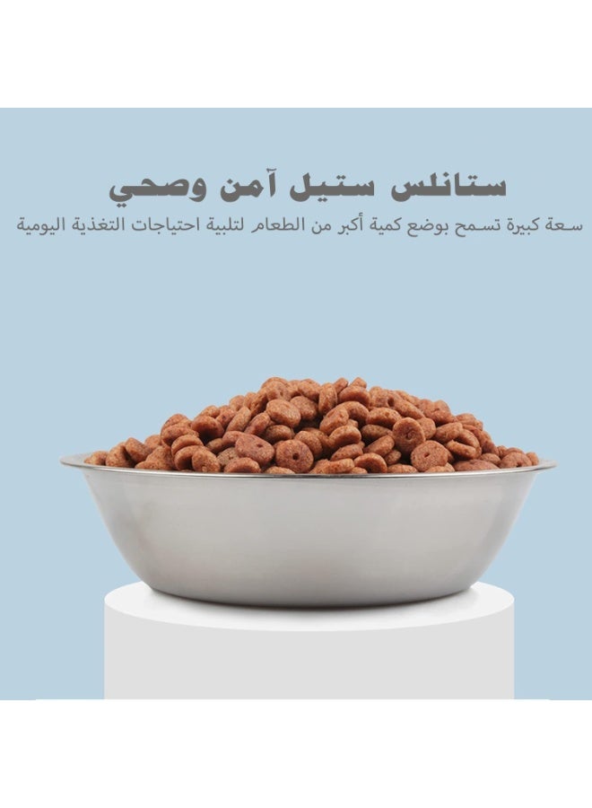 Double Stainless Steel Pet Food and Water Bowl – Dual Dish with Non-Slip Base, Large Capacity, Rust Resistant, Easy to Clean – Suitable for Cats and Dogs - Image 2