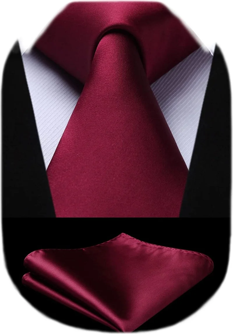 Tezzgelsin Men's Canvas Jeans Belt and Satin Tie Handkerchief Set