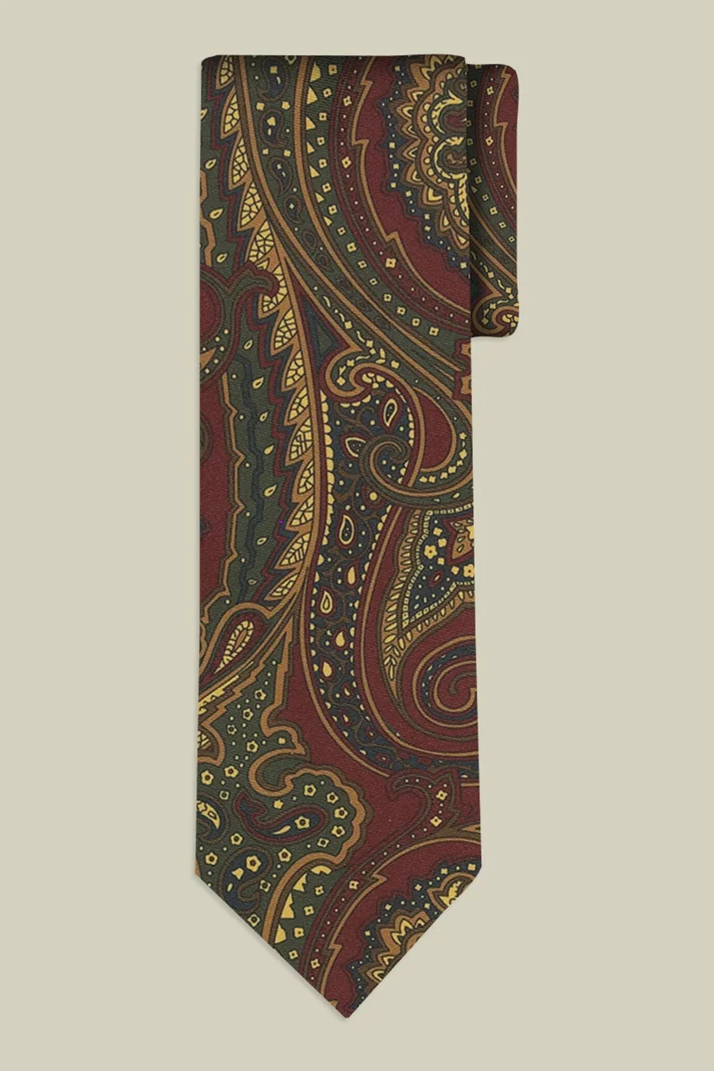 Doppelganger Plain woven men's tie - Bordeaux