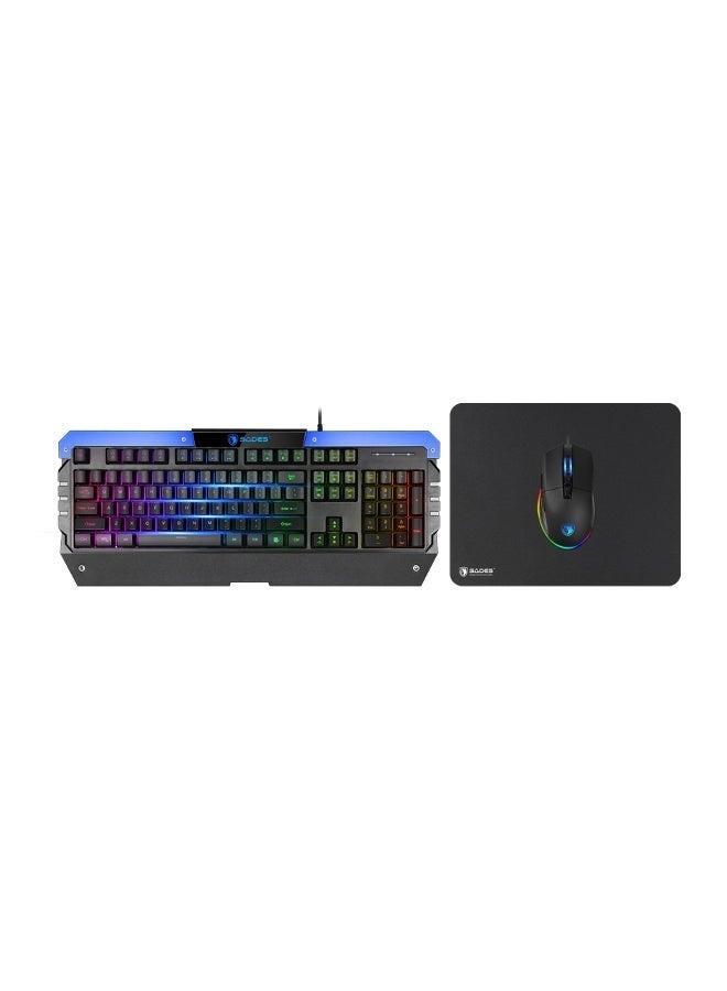 ساديس مجموعة ألعاب Sades Battle Ram، لوحة مفاتيح غشائية RGB بـ 104 مفتاح، ماوس RGB، مقاوم للماء، أزرار ماوس قابلة للتخصيص، وسادة ماوس - Image 5