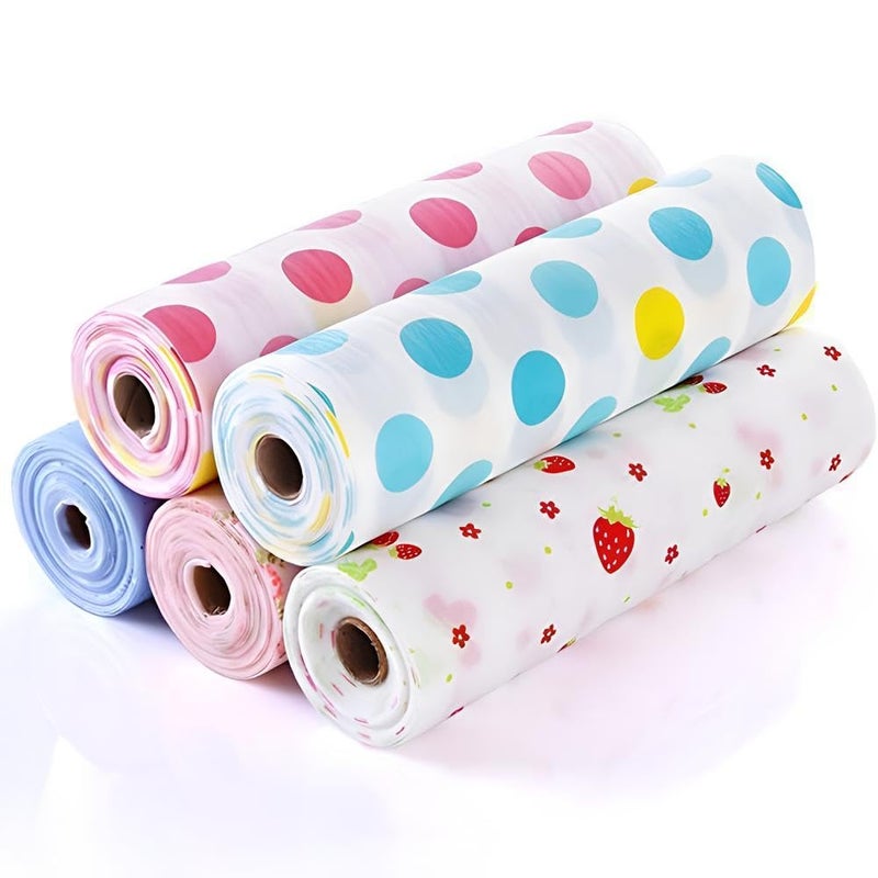 PRAMANTA Antibacterial Plastic Paper Printing Kitchen Sheets for Shelves 30cm300cm Cupboard Mats for Kitchen Cabinet Wardrobe Shelf Liners Sheet Roll Anti Slip Mats Multicolor 2Pcs - Image 1