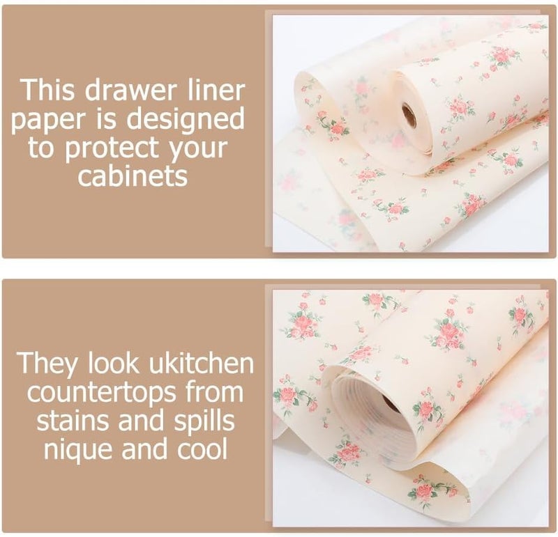 PRAMANTA Antibacterial Plastic Paper Printing Kitchen Sheets for Shelves 30cm300cm Cupboard Mats for Kitchen Cabinet Wardrobe Shelf Liners Sheet Roll Anti Slip Mats Multicolor 2Pcs - Image 5