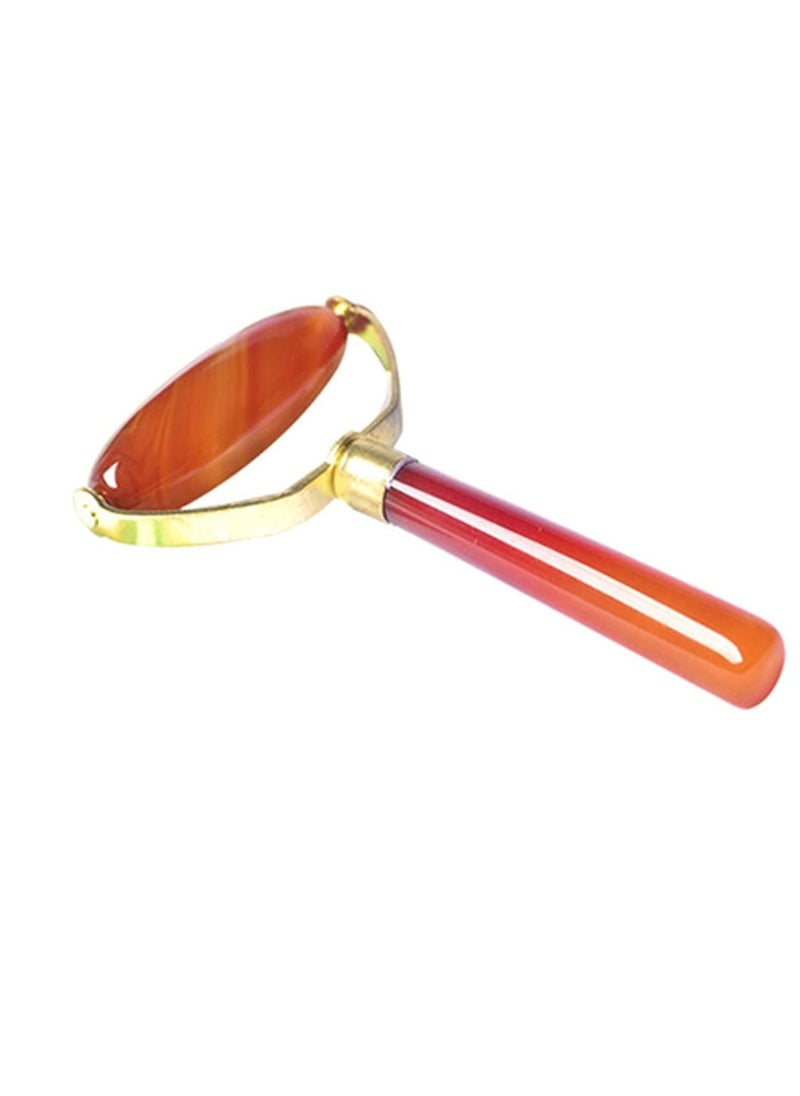 Excefore - high quality Manual face-lifting device Facial Massager Manual Jade Agate Roller Type Face-lifting Beauty Instrument Push Face Ball Facial massager roller (Color : Red, Size : 8.1x5.6cm) - Image 1