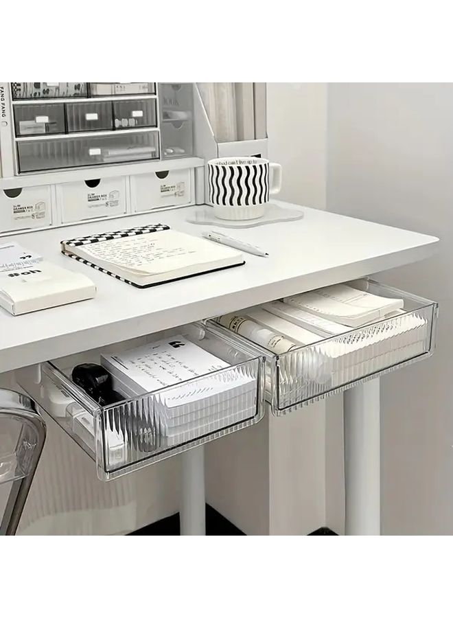 Under Desk Drawer Organizer Lightweight PET Storage Box Wall Mounted Space Saving Design Easy Installation Compact Durable Office Organization Home School Multipurpose - Image 1