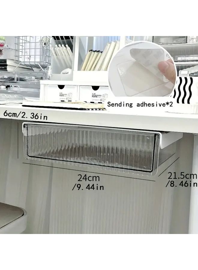Under Desk Drawer Organizer Lightweight PET Storage Box Wall Mounted Space Saving Design Easy Installation Compact Durable Office Organization Home School Multipurpose - Image 2